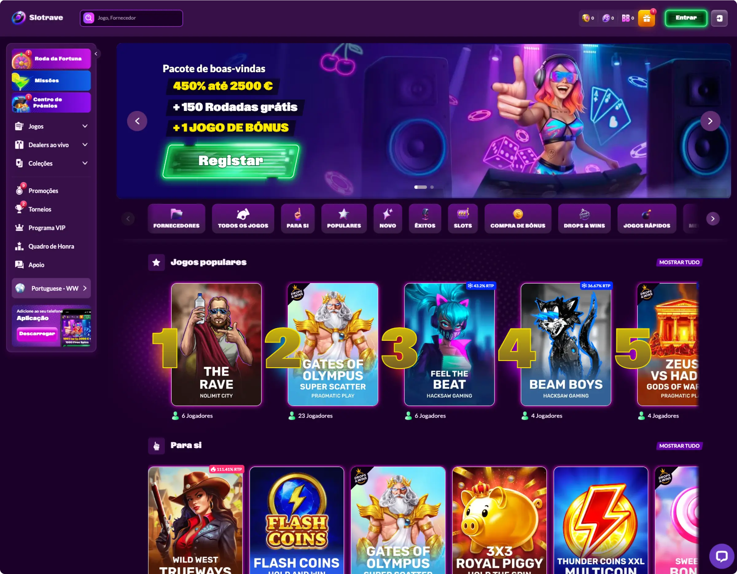 Slotrave Jogos Populares De Casino Online
